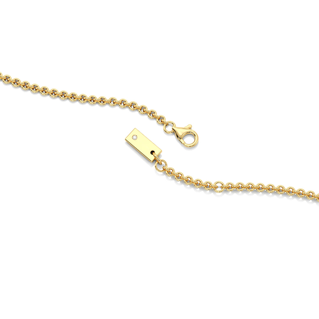 Elegant Marquise Diamond Accent Bezel Station Necklace in 18K Yellow Gold featuring a 1.00ct IGI Certified marquise-cut lab-grown diamond at the center, surrounded by round EF/VS lab-grown diamonds along an 18-inch chain