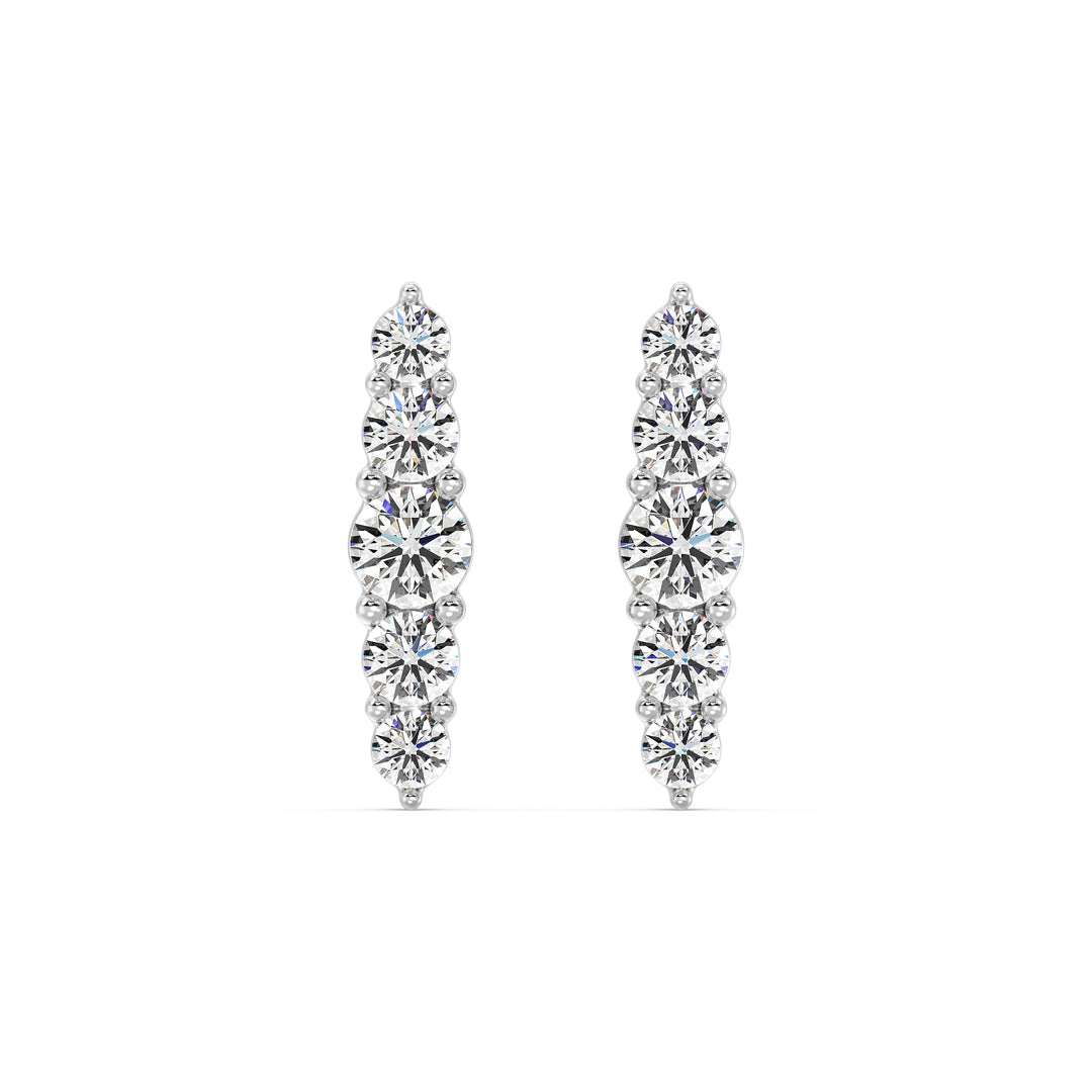 18K White Gold Elle Stud Earrings with 0.46CT Round Lab-Grown Diamonds, Crafted for Refined Style and Comfortable Screw Back Wear