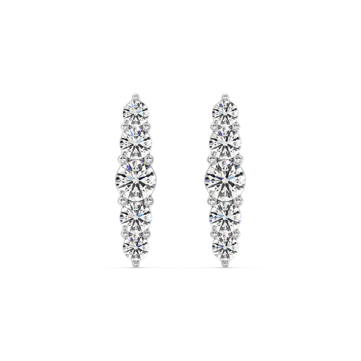 18K White Gold Elle Stud Earrings with 0.46CT Round Lab-Grown Diamonds, Crafted for Refined Style and Comfortable Screw Back Wear