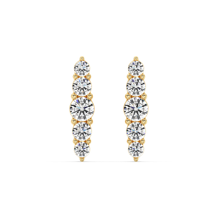 18K Yellow Gold Elle Stud Earrings with 0.46CT Round Lab-Grown Diamonds, Featuring a Minimalistic Design and Screw Back Closure