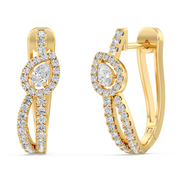 Twisted Hoop Earrings in 18K Gold