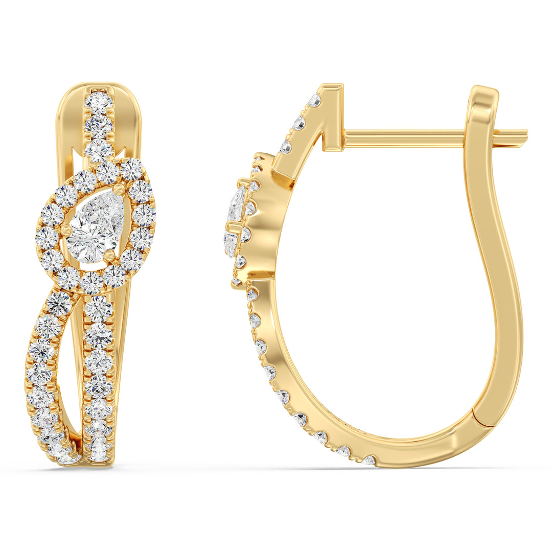 Twisted Hoop Earrings in 18K Gold