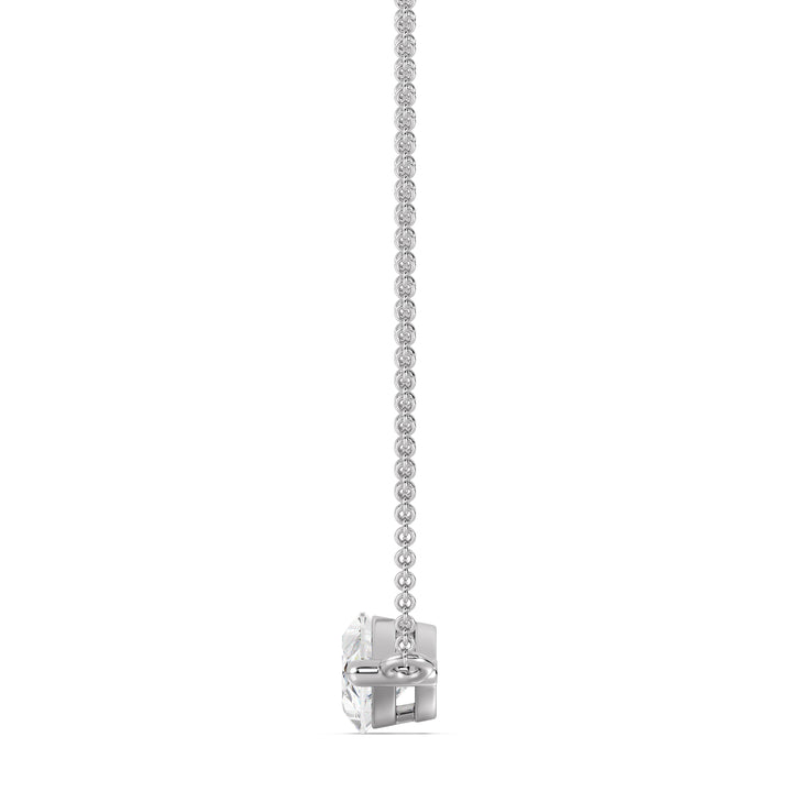 2.00 Carat Marquise-Cut Lab-Grown Diamond Solitaire Pendant Necklace set in 18K White Gold with a polished chain, featuring the diamond's radiance and the sleek elegance of white gold