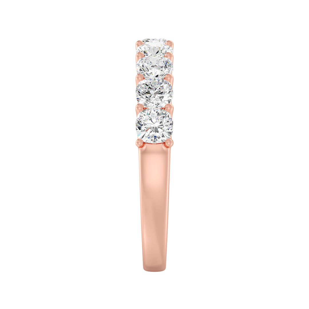 9-Stone Cushion-Cut Lab-Grown Diamond Scallop Half-Eternity Wedding Band in 18K Rose Gold