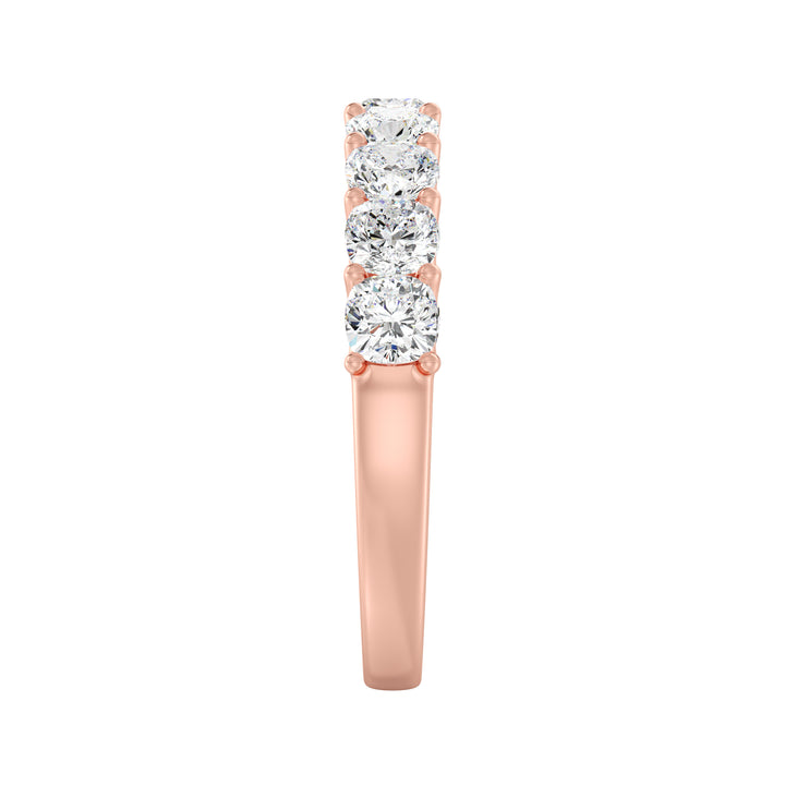 9-Stone Cushion-Cut Lab-Grown Diamond Scallop Half-Eternity Wedding Band in 18K Rose Gold