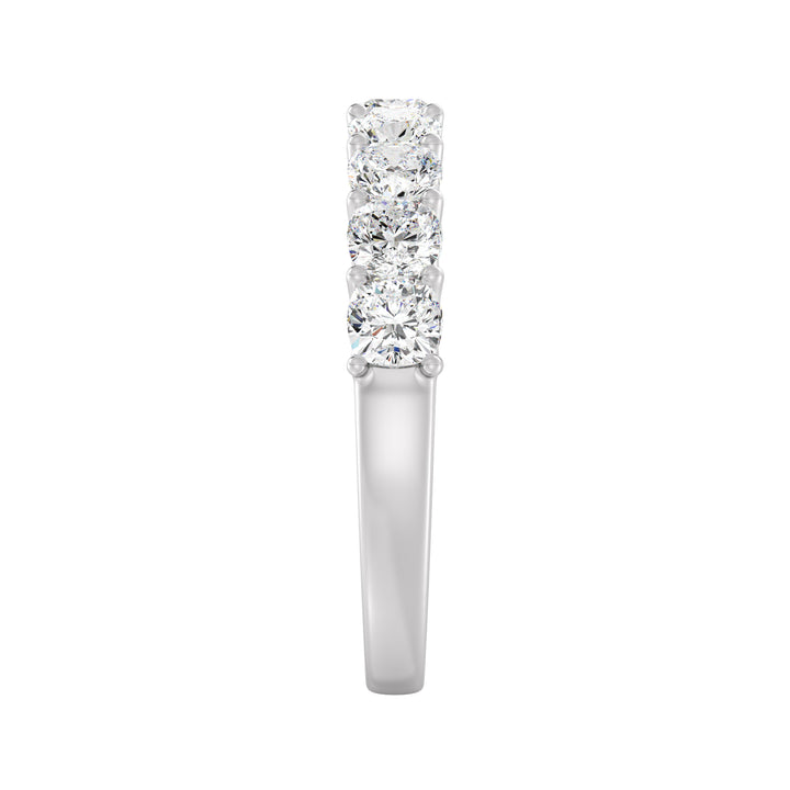 9-Stone Cushion-Cut Lab-Grown Diamond Scallop Half-Eternity Wedding Band in 18K White Gold