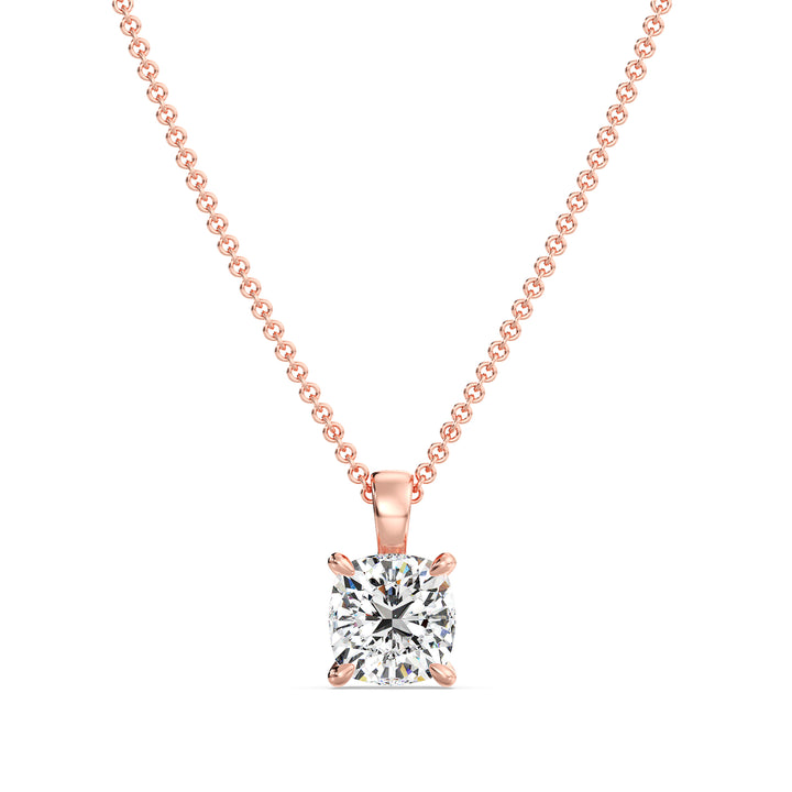 Cushion-Cut Diamond Solitaire Pendant