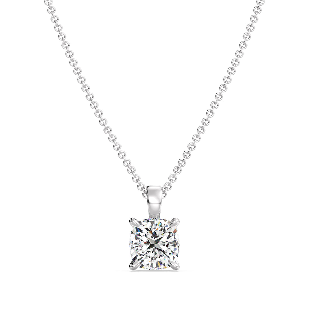 Cushion-Cut Diamond Solitaire Pendant