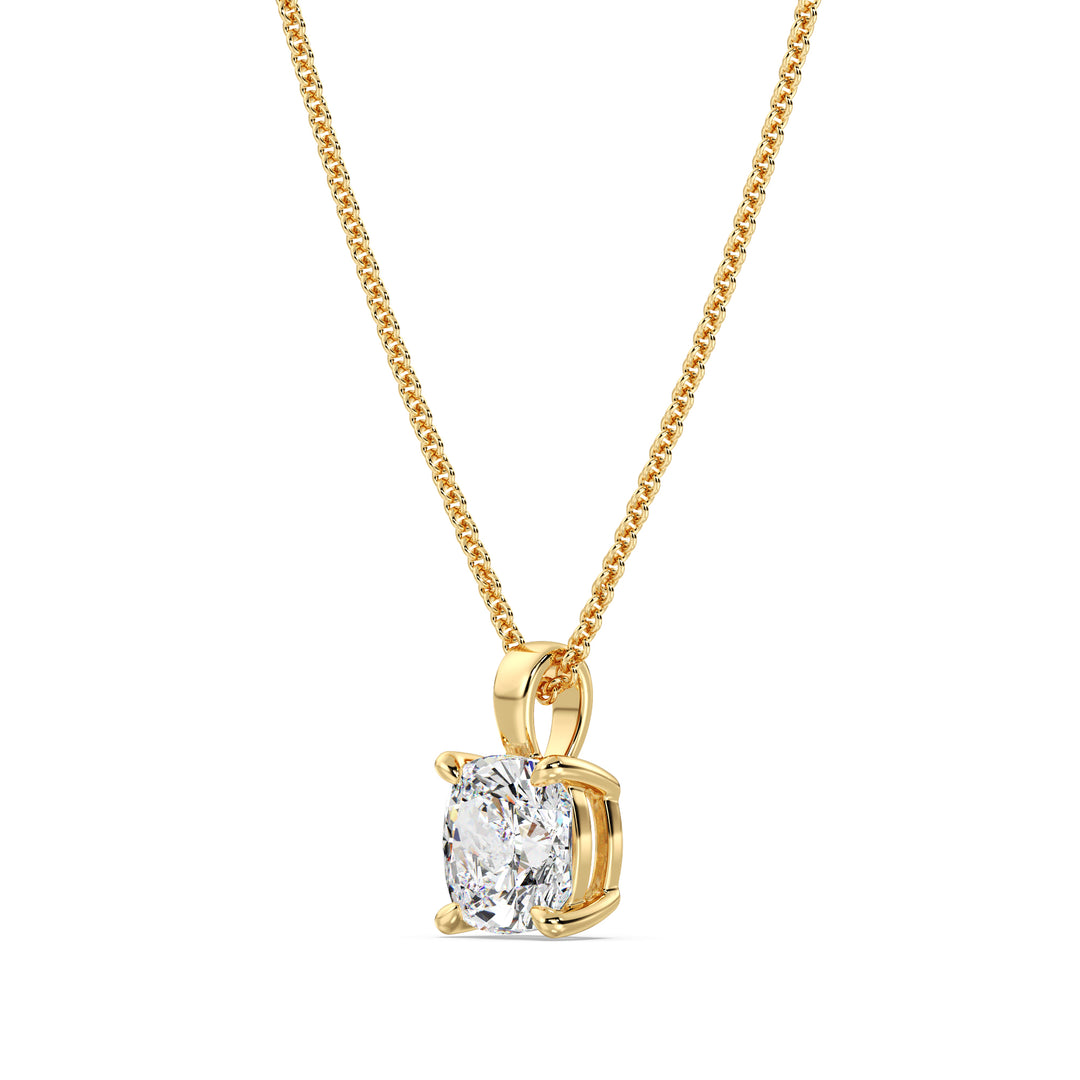 Cushion-Cut Lab-Grown Diamond Solitaire Pendant