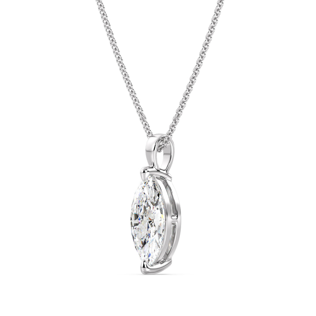 Marquise-Cut Lab-Grown Diamond Solitaire Pendant