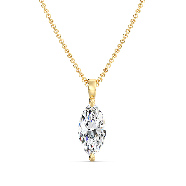 Marquise-Cut Lab-Grown Diamond Solitaire Pendant