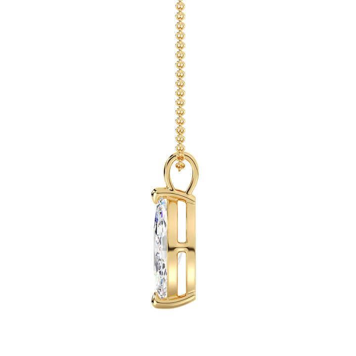 Marquise-Cut Lab-Grown Diamond Solitaire Pendant