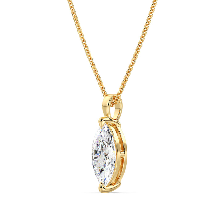 Marquise-Cut Lab-Grown Diamond Solitaire Pendant