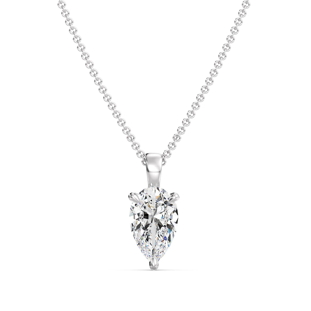 Pear-Cut Lab-Grown Diamond Solitaire Pendant