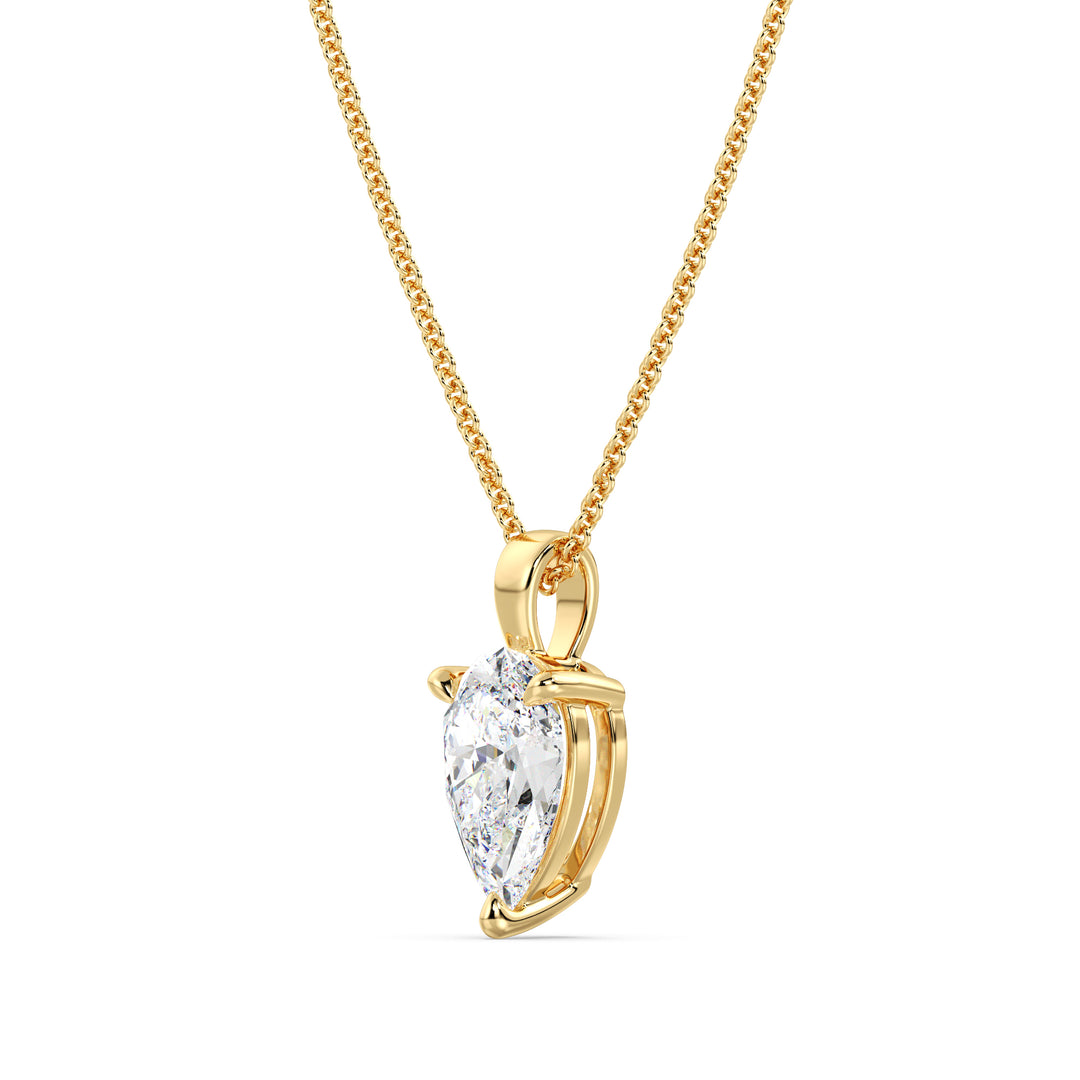 Pear-Cut Lab-Grown Diamond Solitaire Pendant