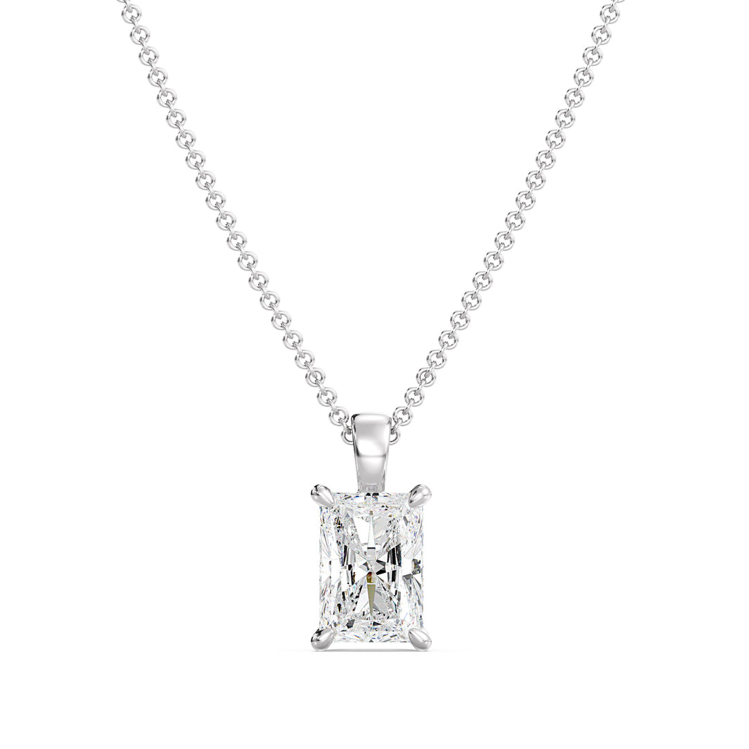 Radiant-Cut Lab-Grown Diamond Solitaire Pendant