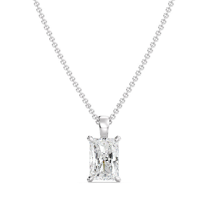 Radiant-Cut Lab-Grown Diamond Solitaire Pendant