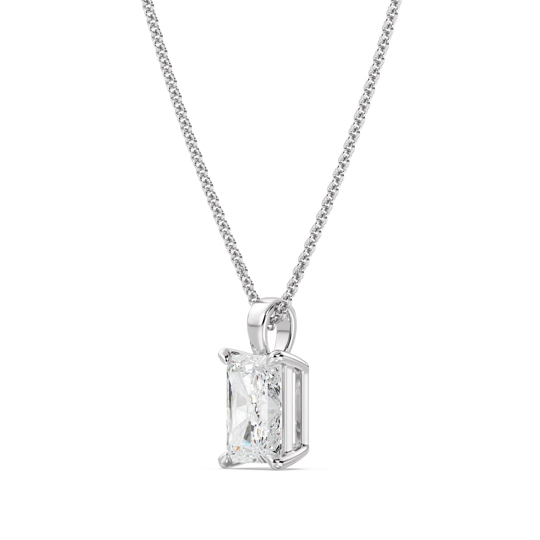 Radiant-Cut Lab-Grown Diamond Solitaire Pendant
