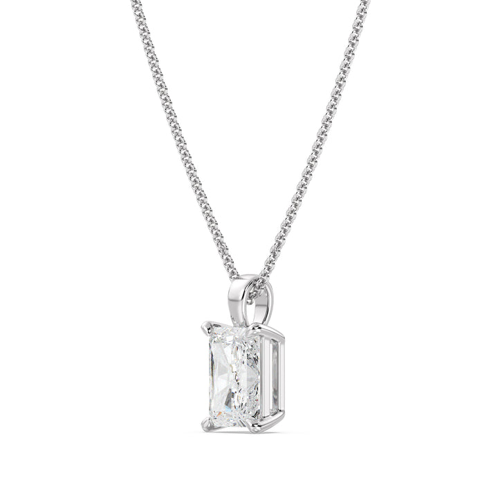 Radiant-Cut Lab-Grown Diamond Solitaire Pendant