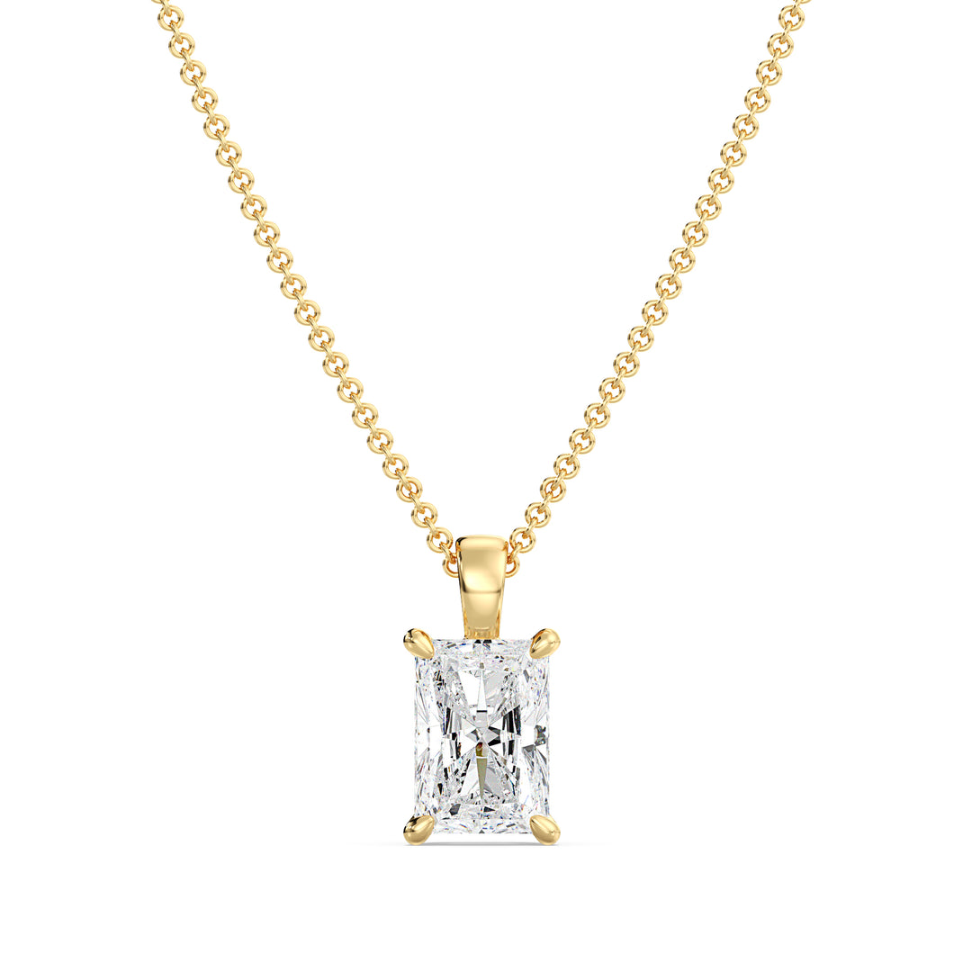 Radiant-Cut Lab-Grown Diamond Solitaire Pendant