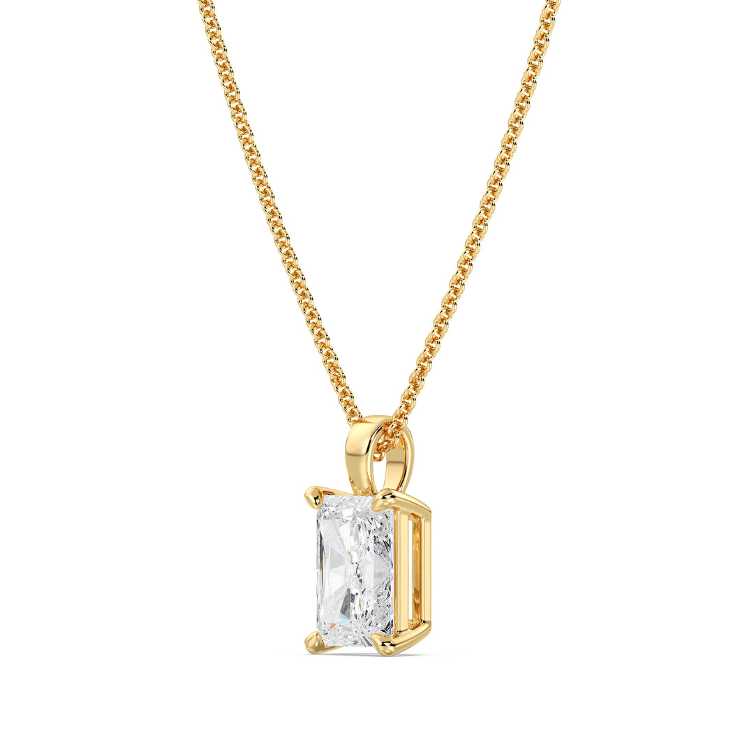 Radiant-Cut Lab-Grown Diamond Solitaire Pendant