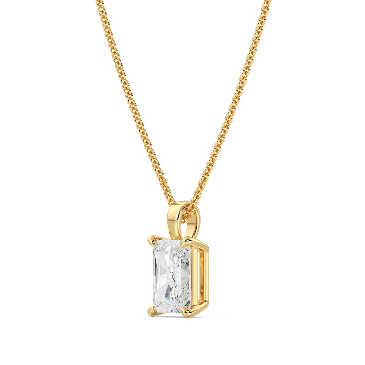 Radiant-Cut Lab-Grown Diamond Solitaire Pendant
