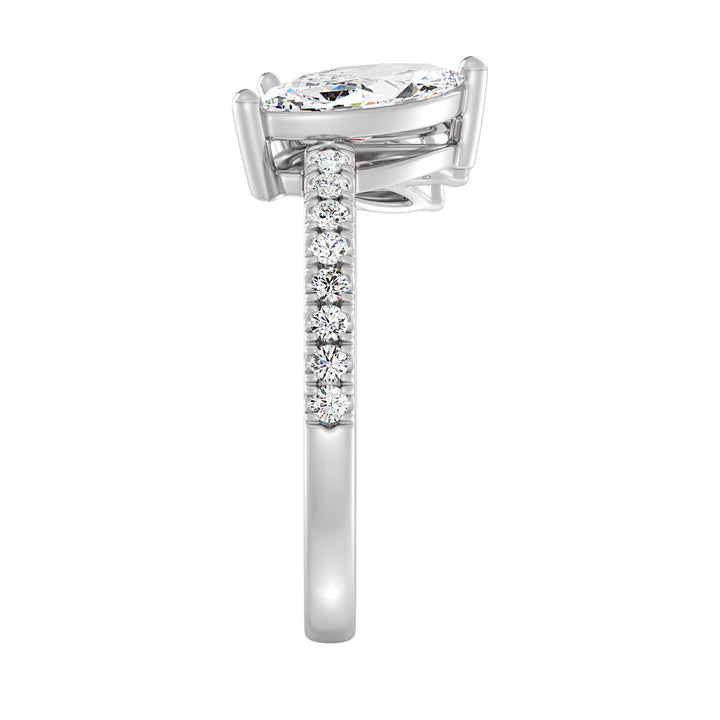 Three-Stone Marquise-Cut Lab-Grown Diamond Wedding Ring