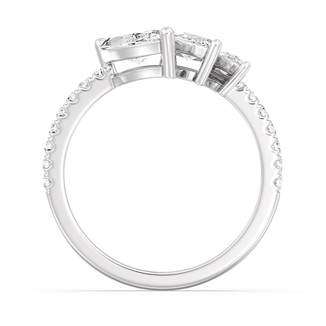 Three-Stone Marquise-Cut Lab-Grown Diamond Wedding Ring