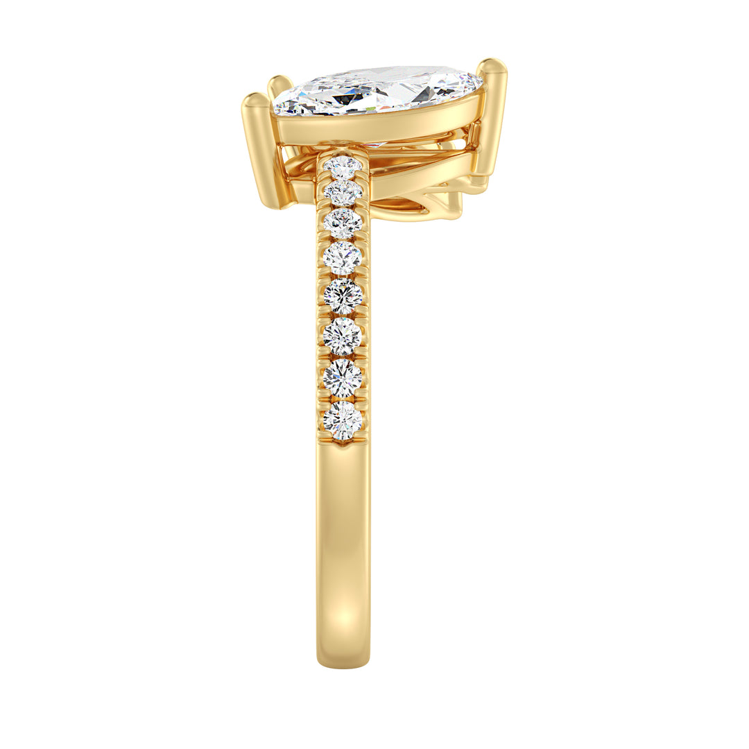 Three-Stone Marquise-Cut Lab-Grown Diamond Wedding Ring