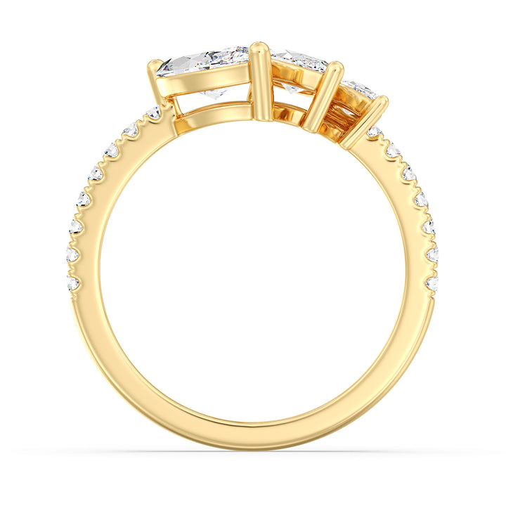 Three-Stone Marquise-Cut Lab-Grown Diamond Wedding Ring