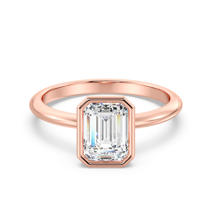 The Estelle Ring - Emerald Cut Bezel Solitaire