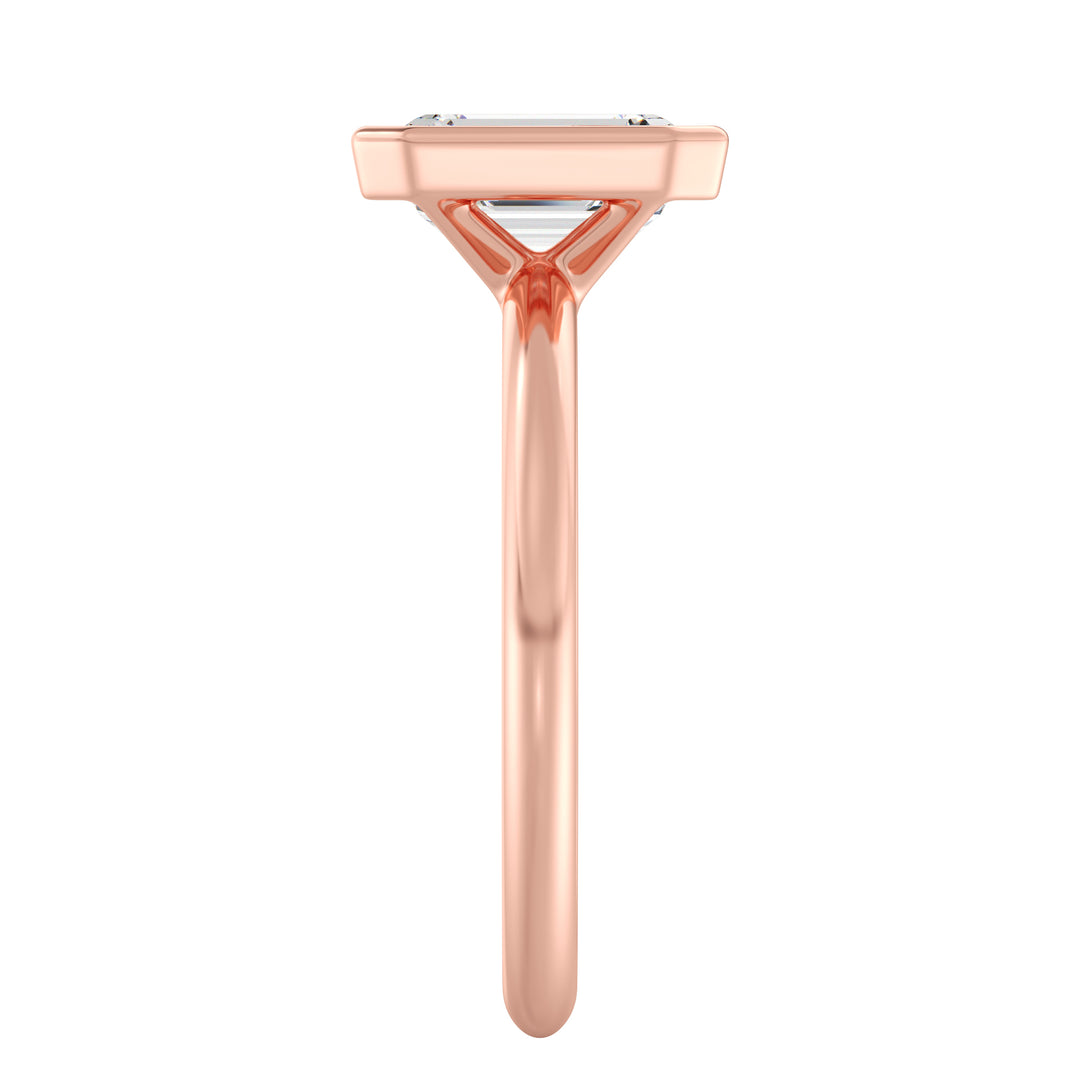 The Estelle Ring - Emerald Cut Bezel Solitaire