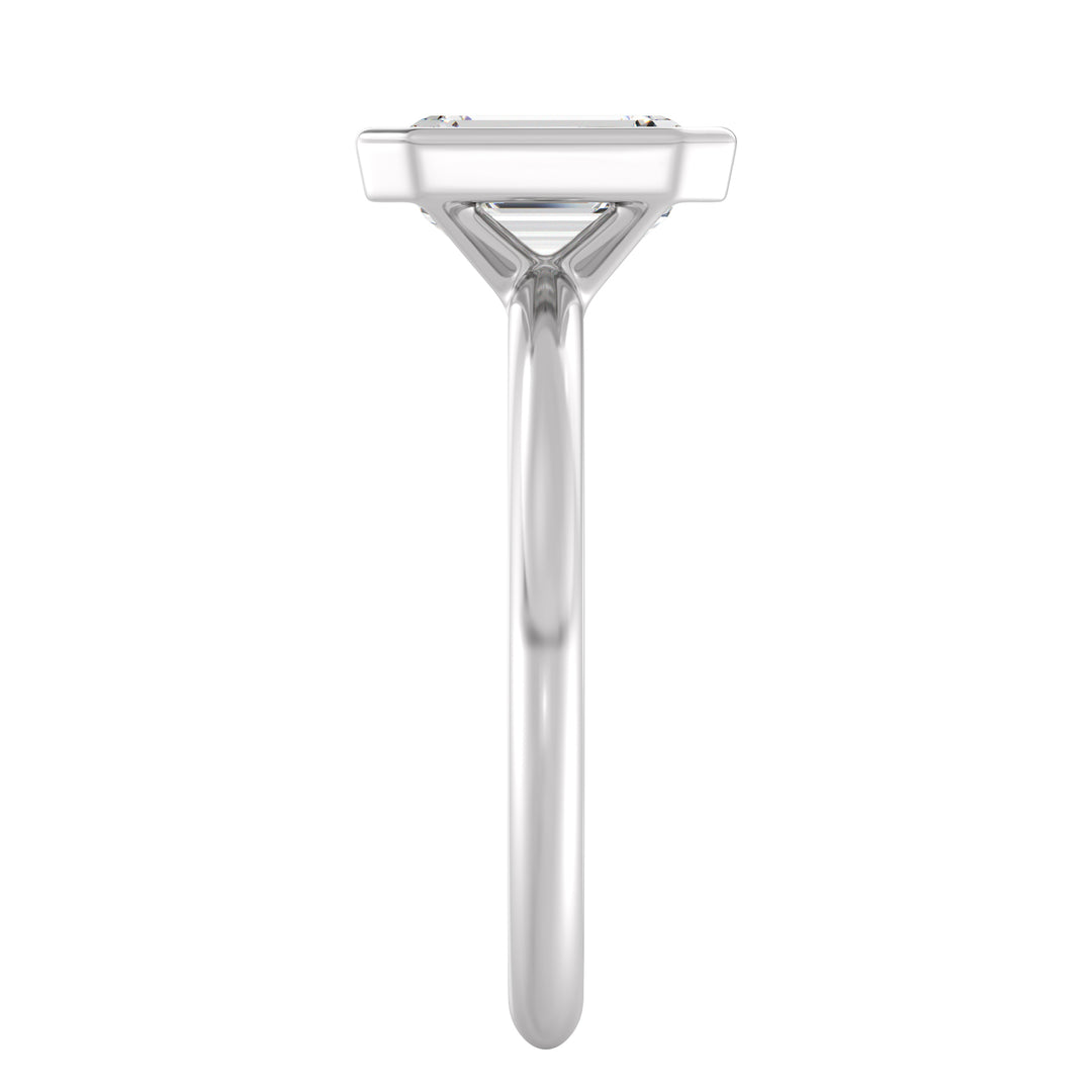 The Estelle Ring - Emerald Cut Bezel Solitaire