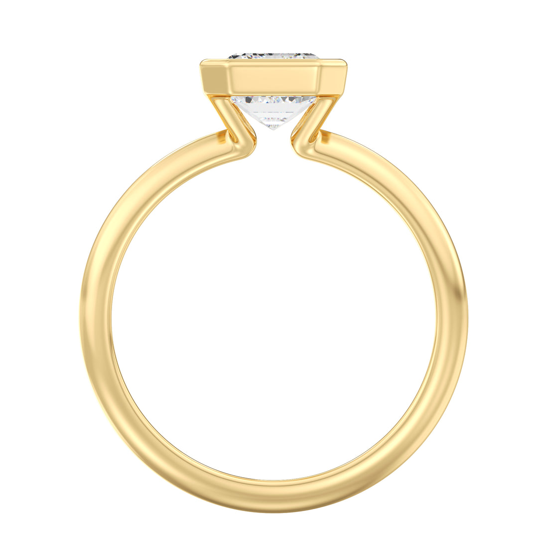 The Estelle Ring - Emerald Cut Bezel Solitaire