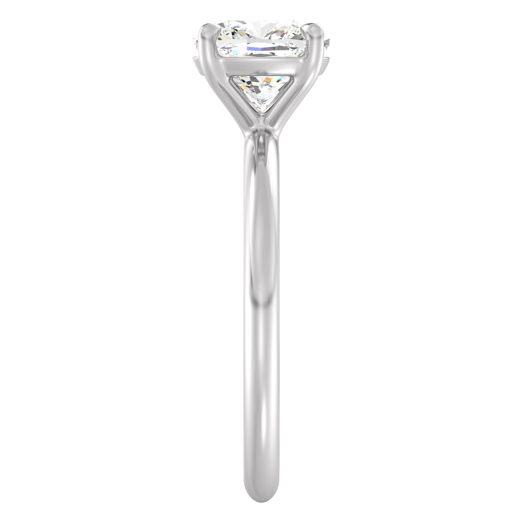 Exquisite 18K White Gold Solitaire Engagement Ring Showcasing a Classic 4-Claw Cushion-Cut Lab-Grown Diamond