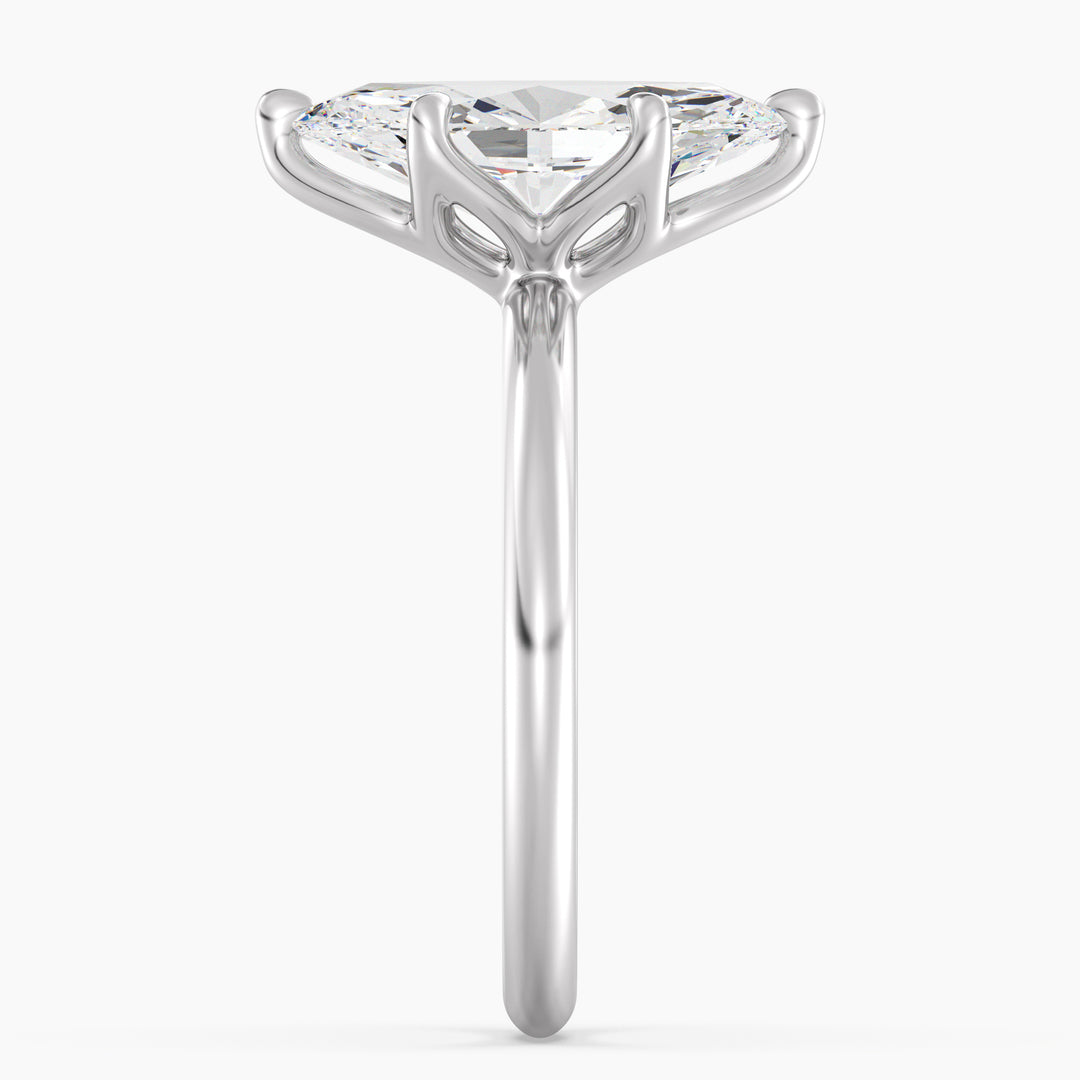 Classic 6-Claw Marquise-Cut Lab-Grown Diamond Solitaire Ring in 18K White Gold – Stunning solitaire design with a marquise-cut diamond, available in 1ct, 2ct, 3ct, and 4ct sizes.