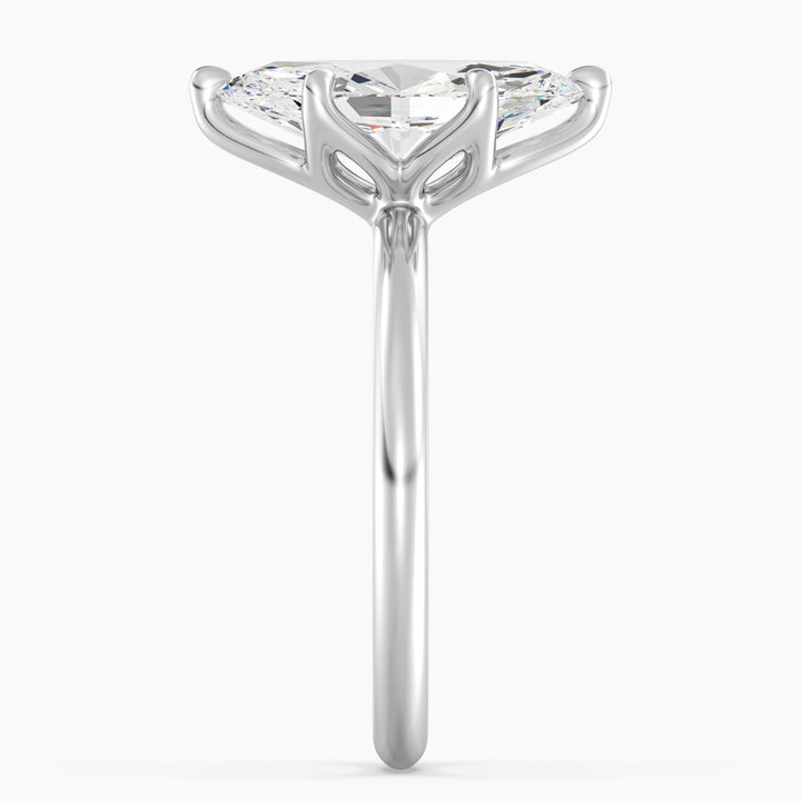 Classic 6-Claw Marquise-Cut Lab-Grown Diamond Solitaire Ring in 18K White Gold – Stunning solitaire design with a marquise-cut diamond, available in 1ct, 2ct, 3ct, and 4ct sizes.
