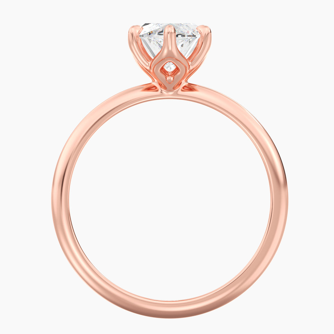 Classic 6-Claw Marquise-Cut Lab-Grown Diamond Solitaire Ring in 18K Rose Gold – Timeless beauty featuring a marquise-cut lab-grown diamond, offered in various carat weights