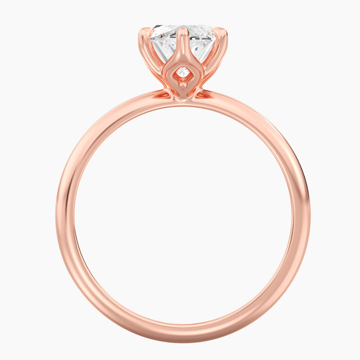 Classic 6-Claw Marquise-Cut Lab-Grown Diamond Solitaire Ring in 18K Rose Gold – Timeless beauty featuring a marquise-cut lab-grown diamond, offered in various carat weights