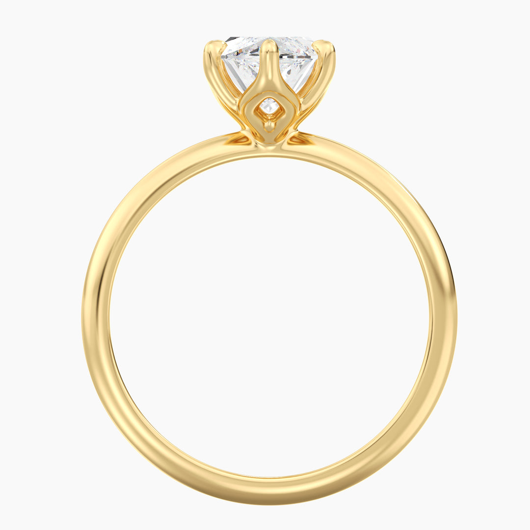 Classic 6-Claw Marquise-Cut Lab-Grown Diamond Solitaire Ring in 18K Yellow Gold – Elegant design with a brilliant marquise-cut diamond, available in 1ct, 2ct, 3ct, and 4ct options