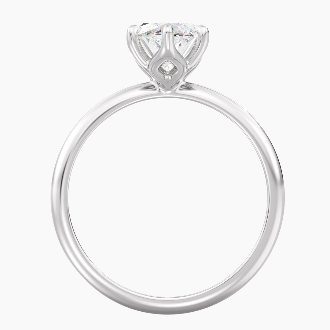 Classic 6-Claw Marquise-Cut Lab-Grown Diamond Solitaire Ring in 18K White Gold – Stunning solitaire design with a marquise-cut diamond, available in 1ct, 2ct, 3ct, and 4ct sizes.