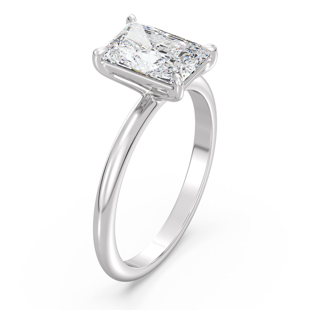 Radiant-Cut Lab-Grown Diamond Solitaire Engagement Ring