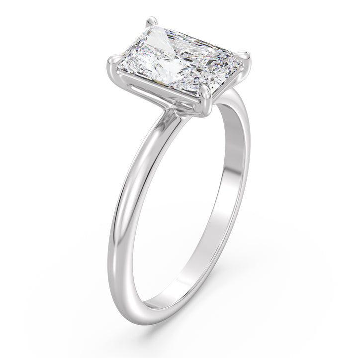 Radiant-Cut Lab-Grown Diamond Solitaire Engagement Ring