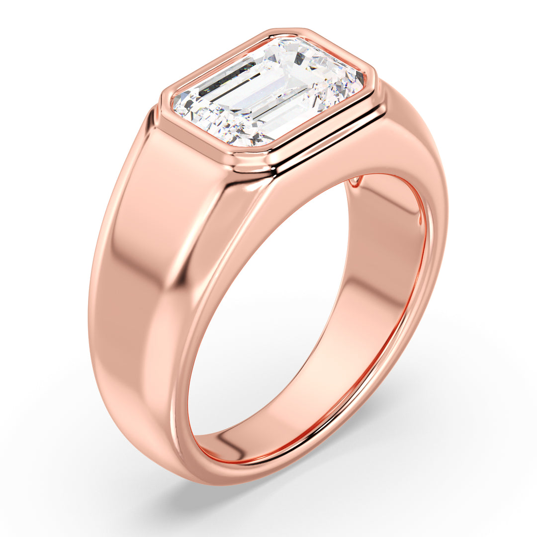 The Apollo Ring - Men's Emerald Cut Bezel Solitaire