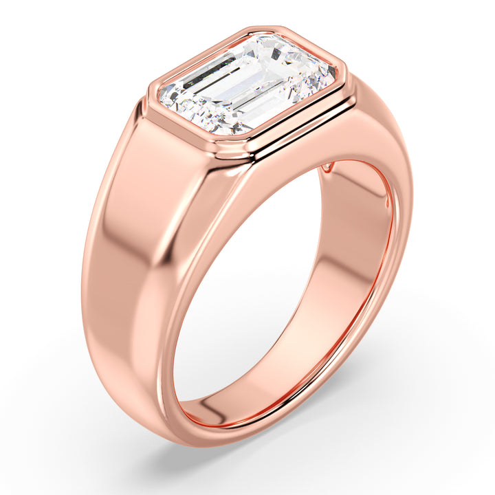 The Apollo Ring - Men's Emerald Cut Bezel Solitaire