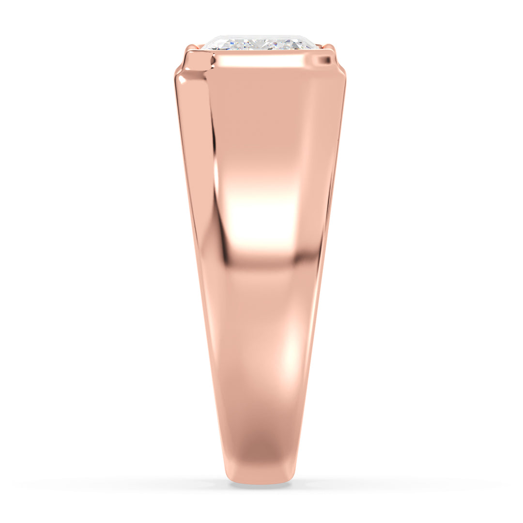 The Apollo Ring - Men's Emerald Cut Bezel Solitaire