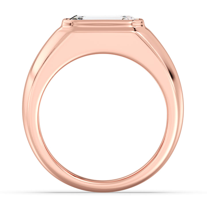 The Apollo Ring - Men's Emerald Cut Bezel Solitaire