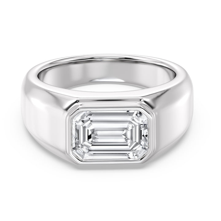 The Apollo Ring - Men's Emerald Cut Bezel Solitaire