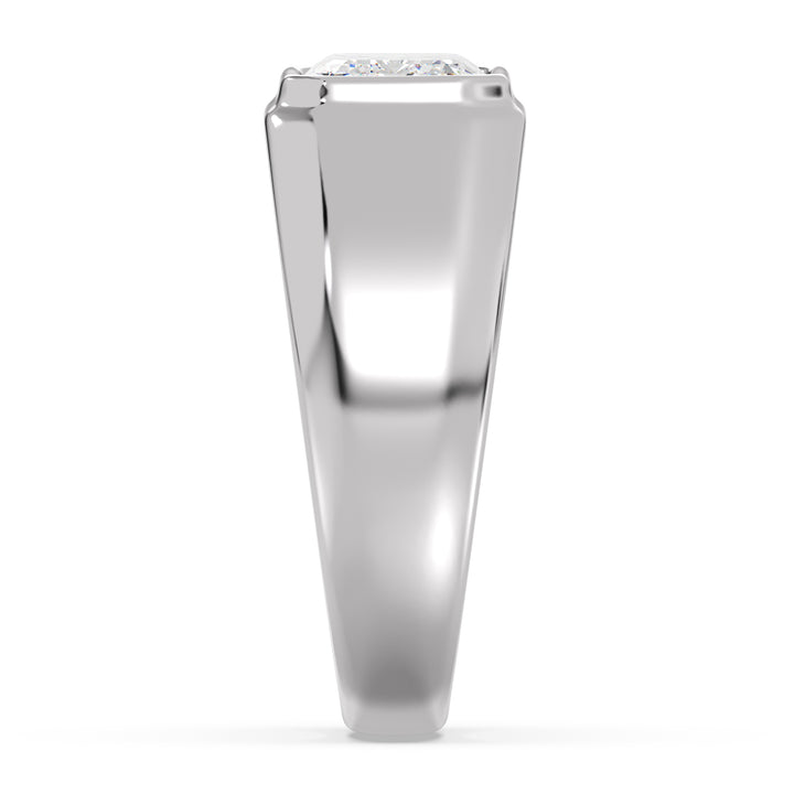 The Apollo Ring - Men's Emerald Cut Bezel Solitaire