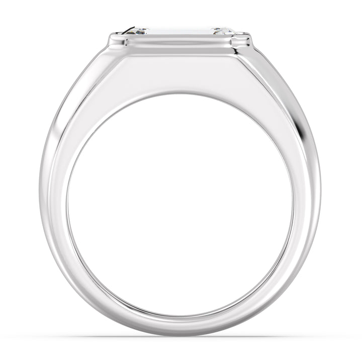The Apollo Ring - Men's Emerald Cut Bezel Solitaire